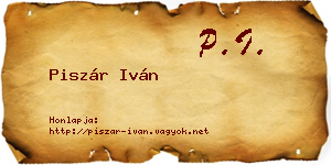 Piszár Iván névjegykártya